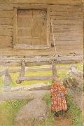 Carl Larsson A Rattvik Girl  by Wooden Storehous Spain oil painting artist